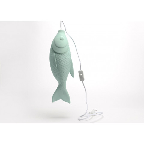 Lampe à suspendre poisson bleu