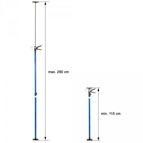2 x etais télescopique support barre tiges traverse de plafond set 115-290 cm 30 kg