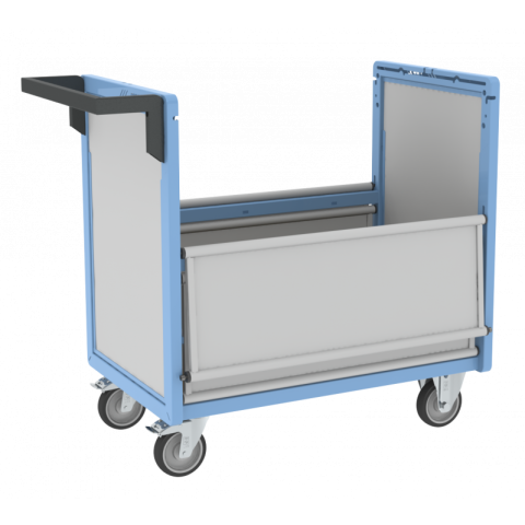 Chariot conteneur PP alvéolaire 250 kg - Avec ou sans toit et dimensions au choix