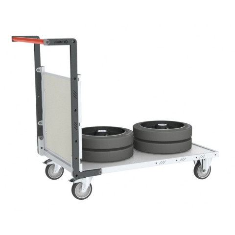 Chariot FLAT-PACK™ modulaire PP alvéolaire 1 dossier plateau bois 850 x 500 mm 250 kg - 806724171