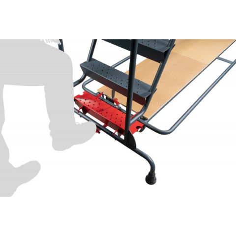 Escabeau roulant à immobilisation automatique charge 150 kg 10 marches ht travail 4310 mm