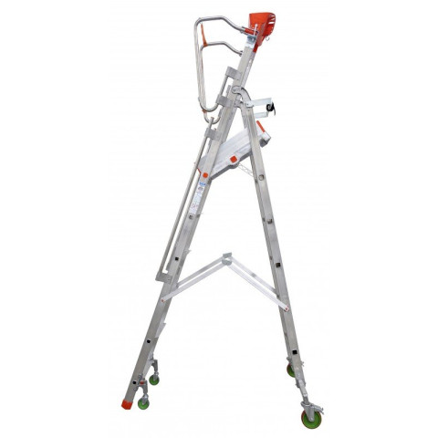 Plateforme de magasinage aluminium repliable, 5 marches, 150 kg