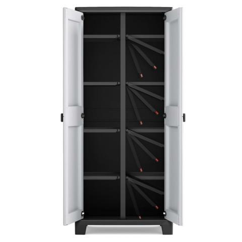 Armoire de rangement polyvalente titan noir et gris 182 cm