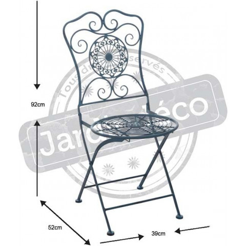 Chaise de jardin pliante en métal mandala