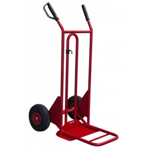 Diable à basculement assisté bavette fixe + repliable à poignées à garde 250 kg 