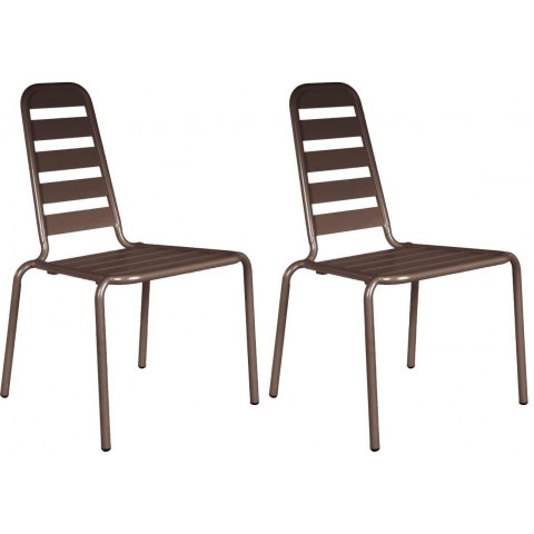 Chaise empilable menu en aluminium (lot de 2) - Couleur au choix