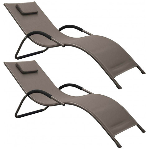 Lit de jardin en aluminium riva (lot de 2)