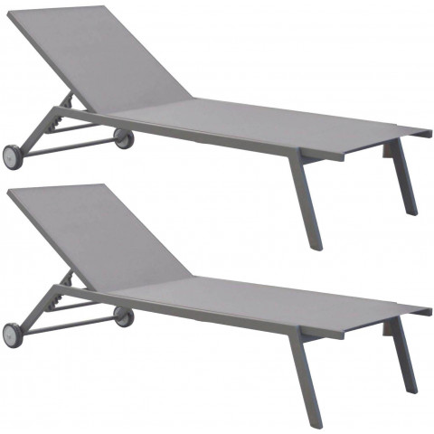 Lit de jardin en aluminium florence (lot de 2) - Couleur au choix