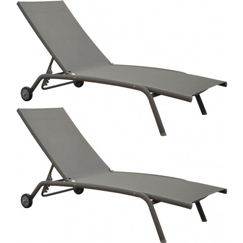 Lit de soleil en aluminium prima (lot de 2) - Coloris au choix