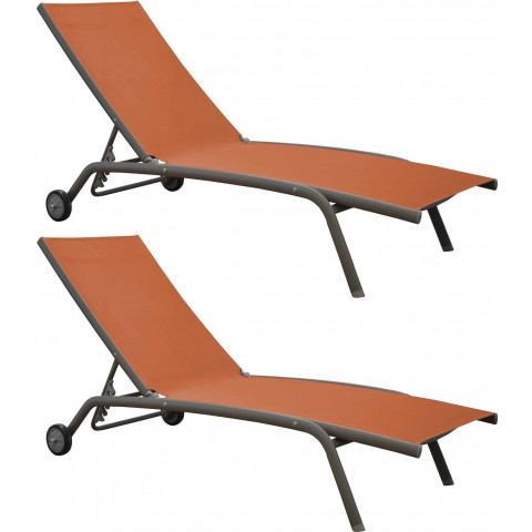 Lit de soleil en aluminium prima (lot de 2) - Coloris au choix