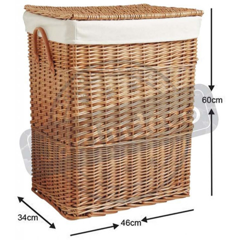 Corbeille à linge en osier clair