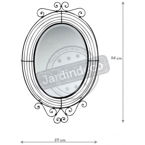 Miroir ovale en métal