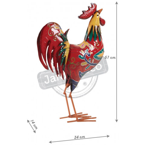Coq en métal laqué