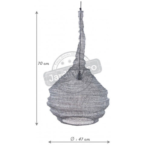 Lampe suspension métal gris blanchi