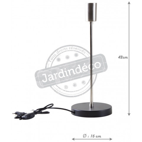 Pied de lampe métal argenté