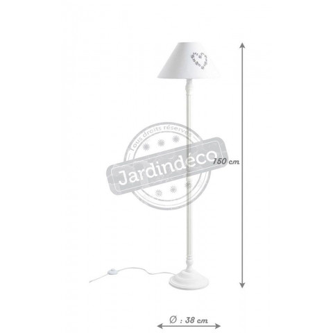 Lampadaire en bois blanc 150cm