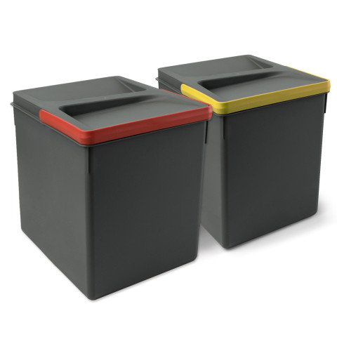 Lot de 2 poubelles pour tiroir de cuisine 