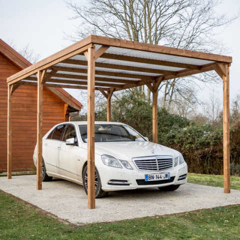 Pergola habrita foresta thonon 15,06m2 en bois épicéa thermo chauffé avec couverture pvc