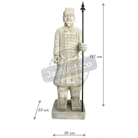 Statue samourai en pierre reconstituée taille 2