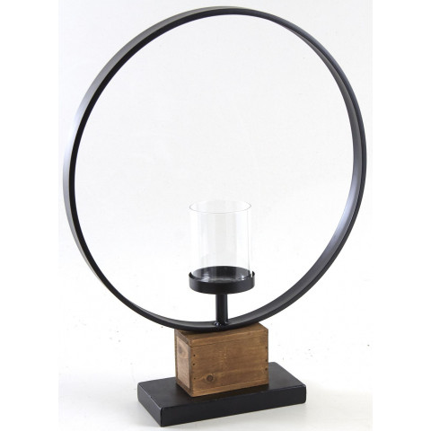 Photophore bois et métal modernity
