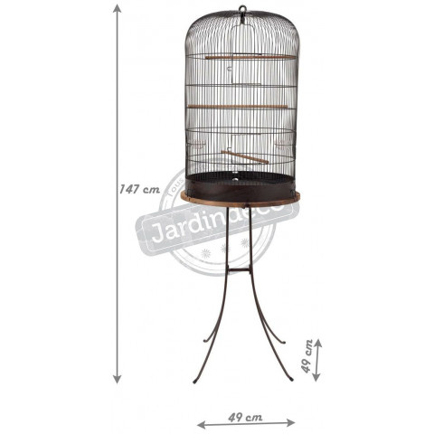 Ensemble cage rétro pour oiseaux marthe 45 cm avec pieds