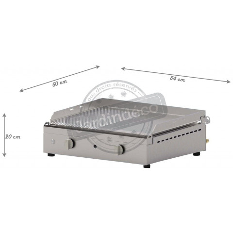 Plancha en inox lisse et rainurée chef - Diamètre au choix