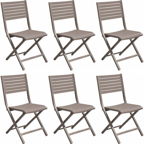 Chaises pliantes en aluminium lucca (lot de 6) - Couleur au choix