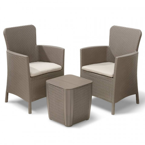 Allibert ensemble de meubles de balcon miami 5 pcs cappuccino