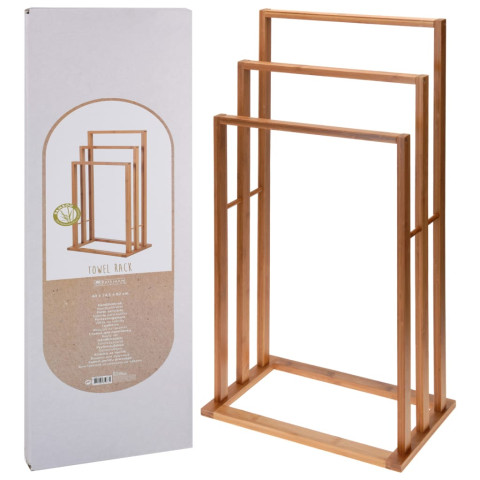 Bathroom solutions porte-serviette bambou avec 3 barres helloshop26 02_0005526