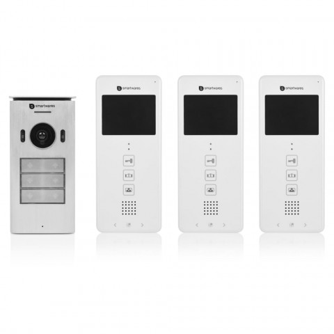 Système d'interphone vidéo 3 appartements 20,5x8,6x2,1 cm