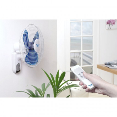 Bestron ventilateur mural avec télécommande 40 cm 50 w blanc dwf40rem