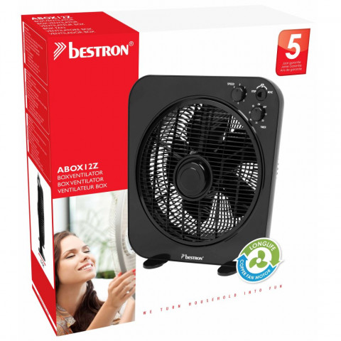 Bestron ventilateur de bureau 30 cm noir abox12z