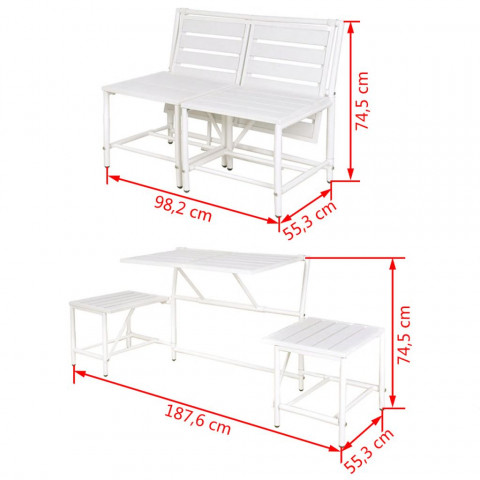 Esschert design banc de jardin blanc magique  bl064