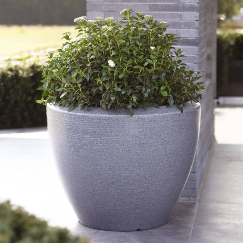 Pot à plantes conique bas arc granite 60x48 cm anthracite
