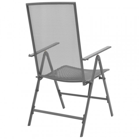 Vidaxl chaise inclinable d'extérieur 2 pcs maille d’acier