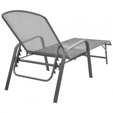 Vidaxl chaise longue maille d'acier réglable