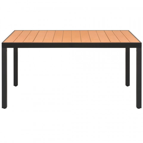 Vidaxl table à manger de jardin wpc aluminium marron 150 x 90 x 74 cm