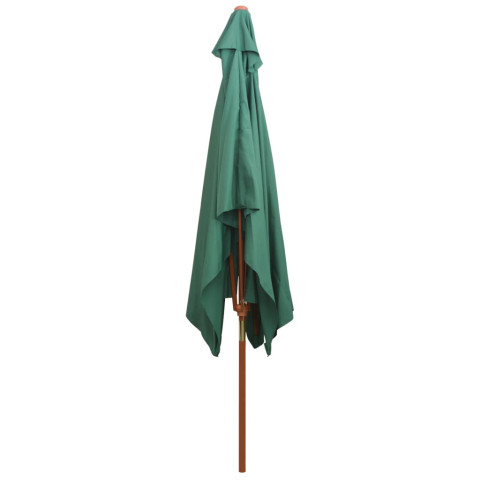 Parasol mobilier de jardin avec poteau en bois 200 x 300 cm vert helloshop26 02_0008139