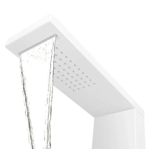 Système panneau douche aluminium mat salle de bain toilette blanc 