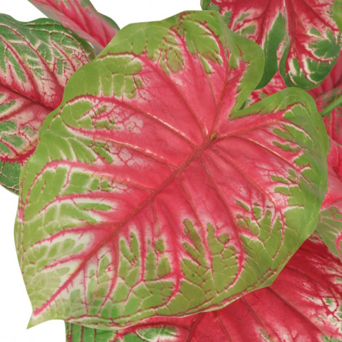 Plante artificielle avec pot caladium 70 cm vert et rouge