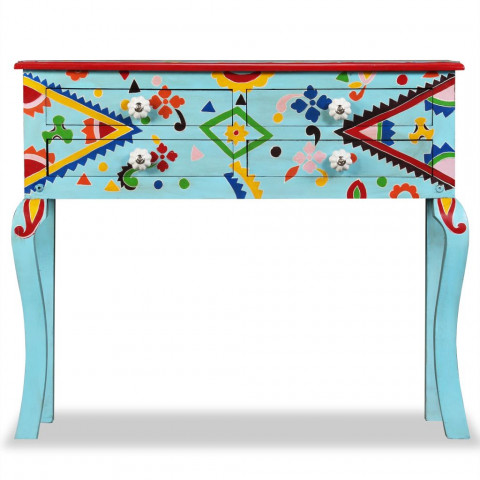 Vidaxl table console bois de manguier massif peint à la main (couleur au choix)