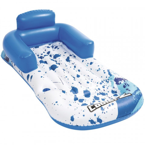 Bestway Chaise longue gonflable flottante CoolerZ bleu et blanc 84x161