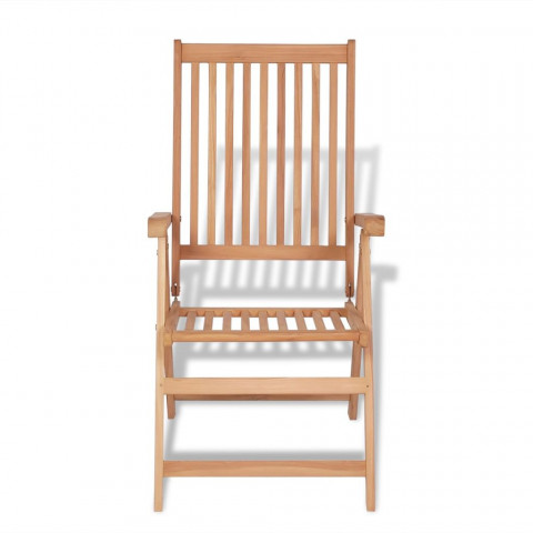 Vidaxl chaise inclinable de jardin 2 pièces bois de teck
