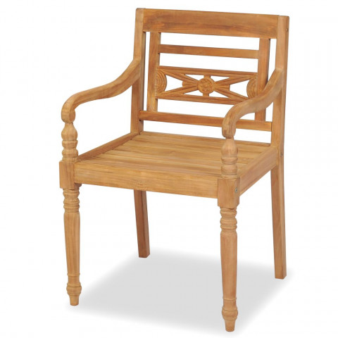 Vidaxl chaise de jardin batavia 2 pcs teck 55 x 51,5 x 84 cm
