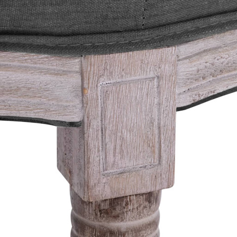 Banc lin bois solide 150x40x48 cm gris foncé