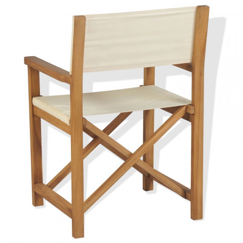  Chaise pliable de metteur en scène bois de teck solide
