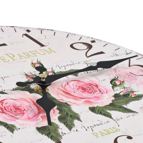 Horloge murale vintage fleur 30 cm