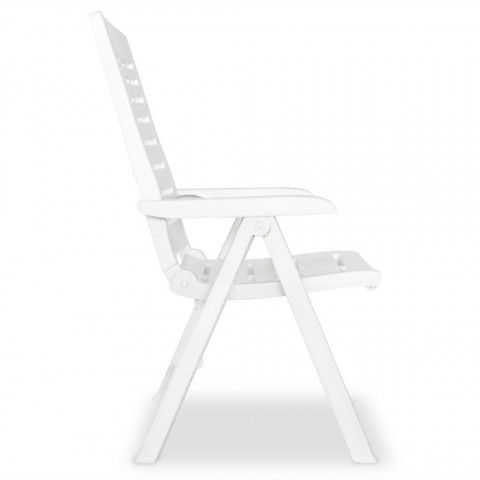 Vidaxl chaise inclinable de jardin 2 pcs 60x61x108 cm plastique blanc