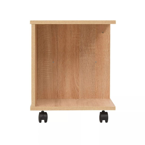 Étagère armoire meuble design étagère à roulettes 50 cm chêne marron 