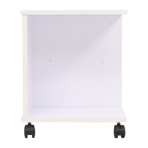 Étagère armoire meuble design étagère à roulettes 50 cm blanc 